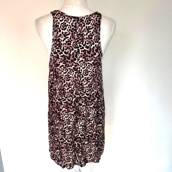 Nation Ltd Paloma Dress Medium M Womens Animal Print Brown Tan Made In USA - Picture 11 of 12